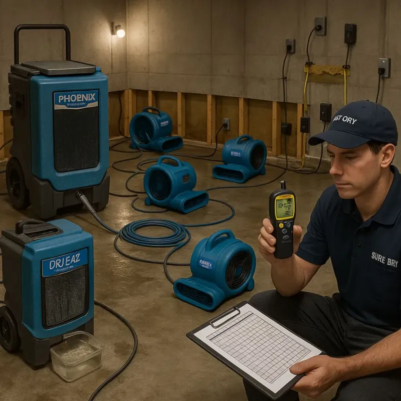 Structural Drying and Dehumidification process in Georgetown, PA